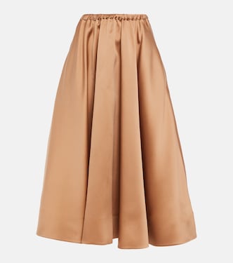 Pleated duchesse midi skirt | Valentino