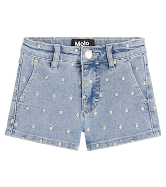Alvira polka-dot embroidered denim shorts | Molo