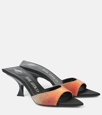 Bes embellished satin mules | The Attico