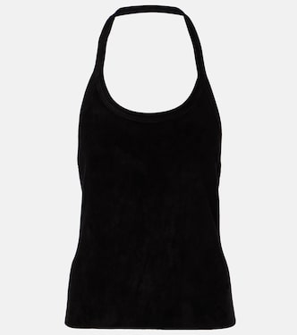 Cherry halterneck suede top | Stouls