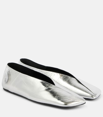 Ballerinas aus Metallic-Leder | Jil Sander