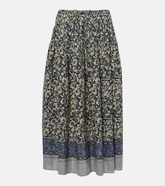 Avia pleated cotton-blend midi skirt | Ulla Johnson