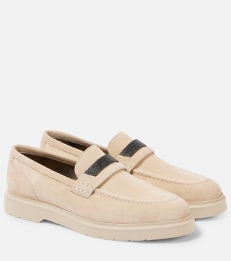 Verzierte Loafers aus Veloursleder | Brunello Cucinelli