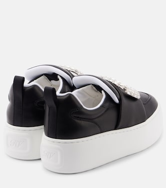 Puffy Choc leather platform sneakers in black - Roger Vivier Puffy Choc leather platform sneakers in black - Roger Vivier
