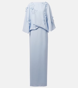 Floral-appliqué silk gown | Marmar Halim