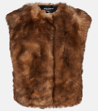 Veste sans manches raccourcie en shearling | Dolce&Gabbana