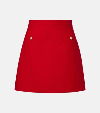 Mini-jupe Crêpe Couture en laine et soie | Valentino