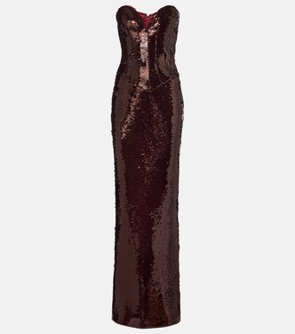 Robe longue bustier Azzurra à sequins | The New Arrivals Ilkyaz Ozel