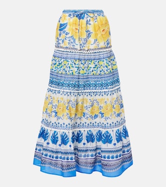 Zuli printed lace-trimmed cotton maxi skirt | Farm Rio