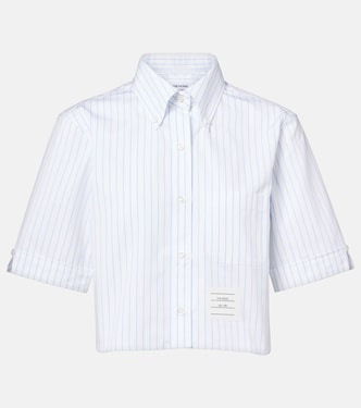 Chemise raccourci rayée en coton | Thom Browne