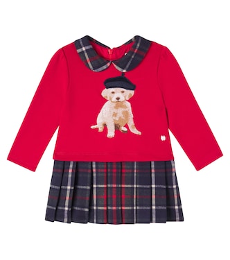 Baby embroidered pleated cotton dress | Patachou