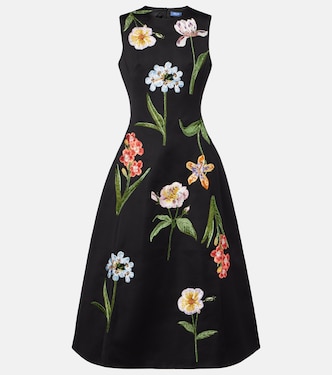 Robe midi Cleo à fleurs | Leo Lin