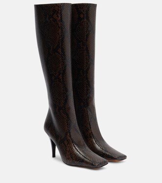 Eve snake-effect knee-high boots | Stella McCartney
