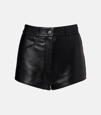 Loen high-rise leather micro shorts | The Frankie Shop