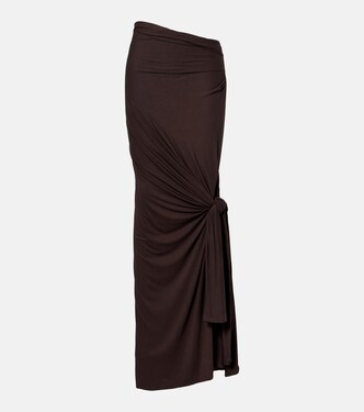Asymmetric draped jersey maxi skirt | Entire Studios
