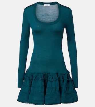 Ruffled wool-blend minidress | Alaïa