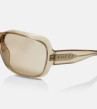 Gucci Script square sunglasses in beige - Gucci | Mytheresa display picture 1