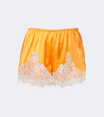 Shorts Iona de satén y seda con encaje | Dôen