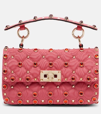 Rockstud Spike Small moiré shoulder bag | Valentino Garavani