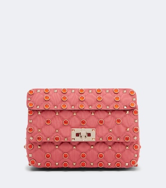 Rockstud Spike Small moiré top-handle bag | Valentino Garavani