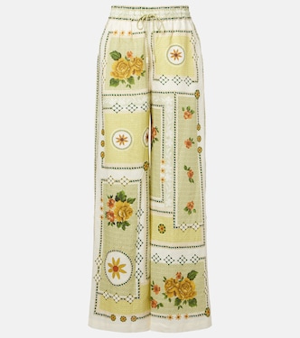 Dixie printed linen wide-leg pants | Alémais