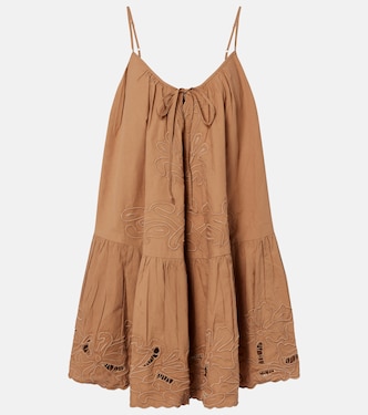 Embroidered cotton minidress | Juliet Dunn