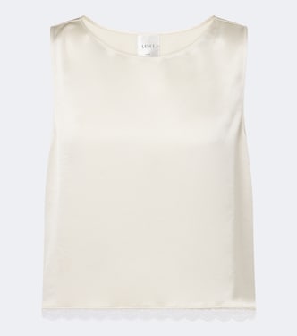 Barb lace-trimmed satin crop top | Leset