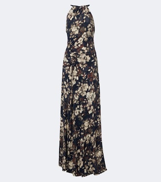 Cerin gathered floral halterneck maxi dress | Simkhai