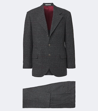 Checked silk, wool, and cashmere suit | Brunello Cucinelli