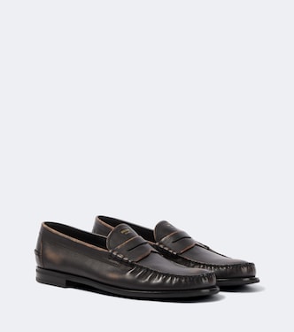 Leather penny loafers | Prada