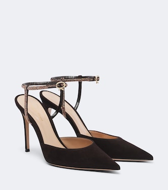 Embellished suede slingback pumps | Gianvito Rossi