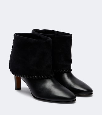 Alchemy suede-trimmed leather ankle boots | Zimmermann