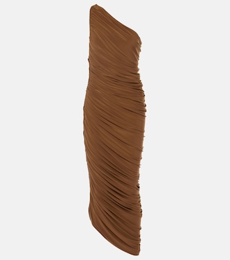 Diana ruched one-shoulder midi dress | Norma Kamali