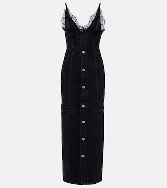 Robe longue en denim et dentelle | Stella McCartney