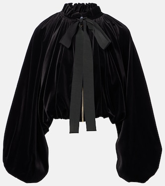 Bow-detail cotton-blend velvet jacket | Patou