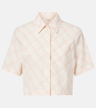 Burberry Check cropped cotton shirt | Burberry