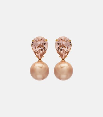 Simone crystal-embellished pearl earrings | Jennifer Behr