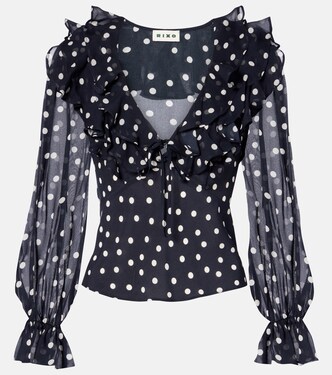 Lasca polka-dot silk top | Rixo