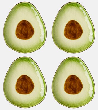 Tropical Fruits Avocado set of 4 earthenware dessert plates  | Bordallo Pinheiro