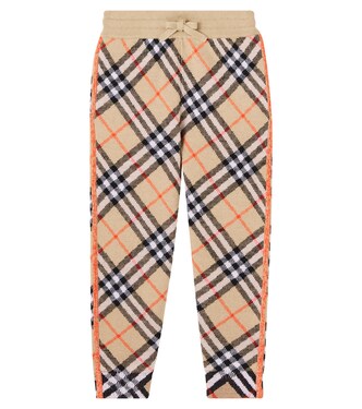 Burberry Check wool sweatpants | Burberry Kids