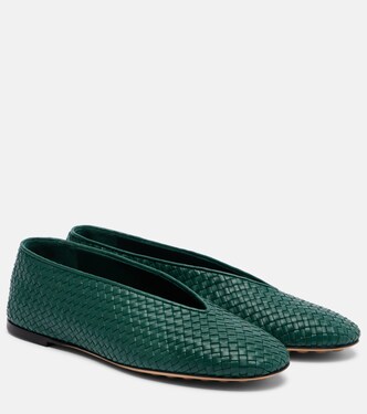 Rosa Intrecciato leather ballet flats | Bottega Veneta