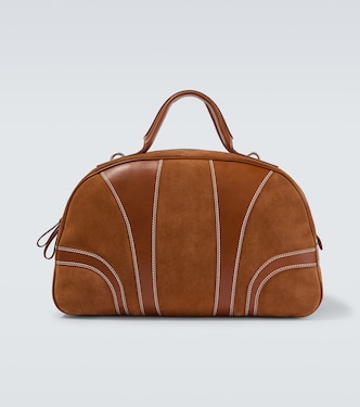 Leather-trimmed suede duffel bag | Dries Van Noten