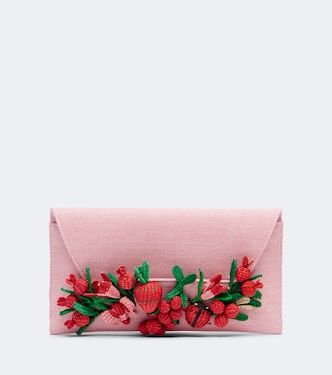 Botanica appliqué raffia clutch  | Aquazzura