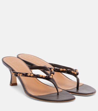Freja beaded leather thong sandals | Staud