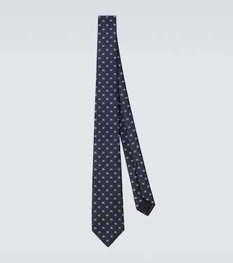Double G silk jacquard tie | Gucci