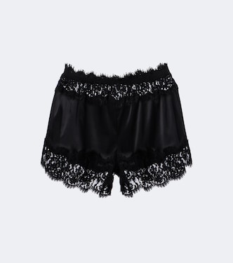 Lace-trimmed silk and cotton-blend shorts | Dolce&Gabbana