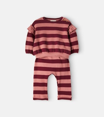 Striped Baby cotton-blend sweater and pants set | Cozmo