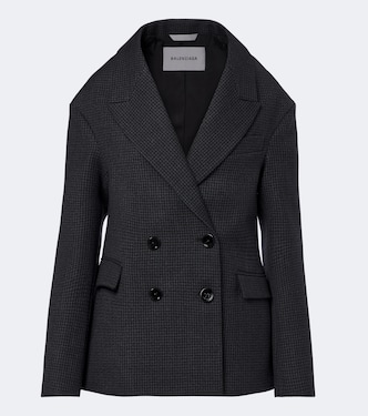 Houndstooth double-breasted wool jacket | Balenciaga