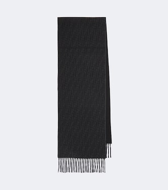 Zucca jacquard wool and cashmere scarf | Fendi