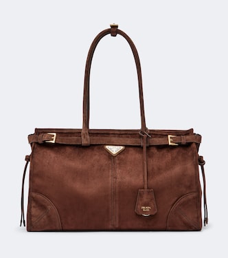 Borsa a spalla Prada Bonnie Large in suede | Prada